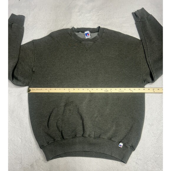 Vintage Russell Athletic Blank Sweatshirt Men’s Size XLT Olive Green Crewneck - Picture 7 of 10